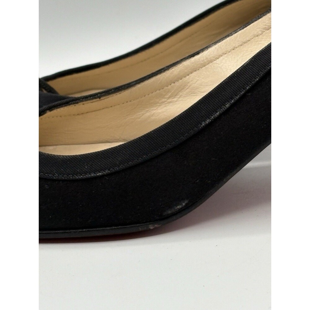 Christian Louboutin Black Satin Slingback Kitten Heels Vintage Sz EU 37.5 - Picture 13 of 13